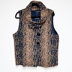 NWT Liv by Habitat Chestnut Button Front Crop Vest Womens Sz L XL